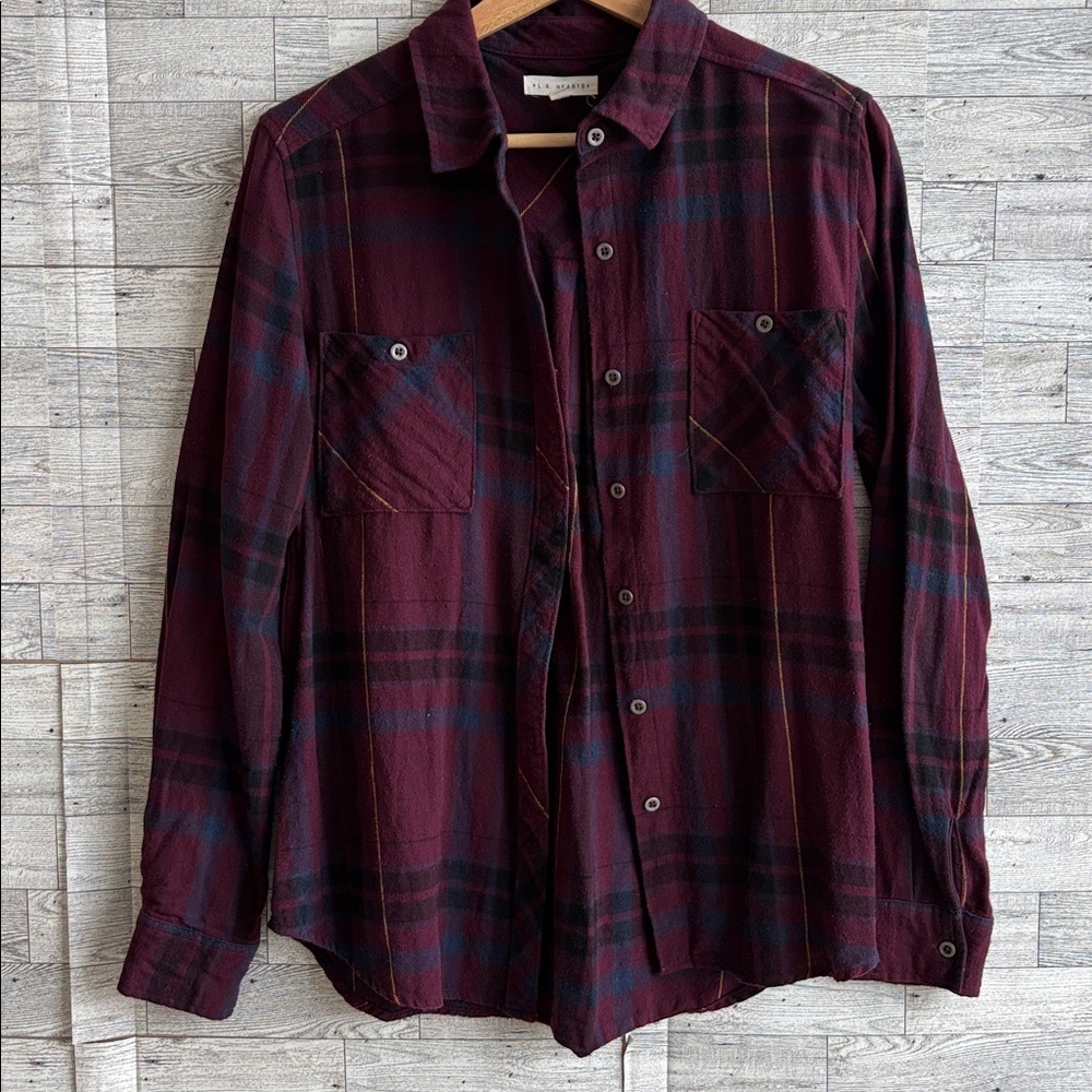 Burgundy flannel shirt PacSun LA Hearts‎ women’s size medium